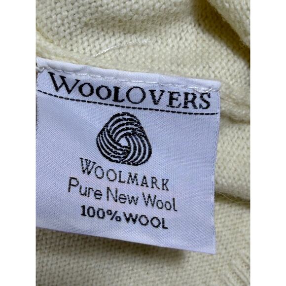 Woolovers Men XL Cream Turtleneck Long Sleeve Pullover Wool Knit Winter Sweater - Picture 4 of 7